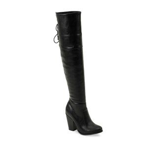 Chase & Chloe Max-2 Women's Over The Knee Thigh High Suede Chunky Heel B…